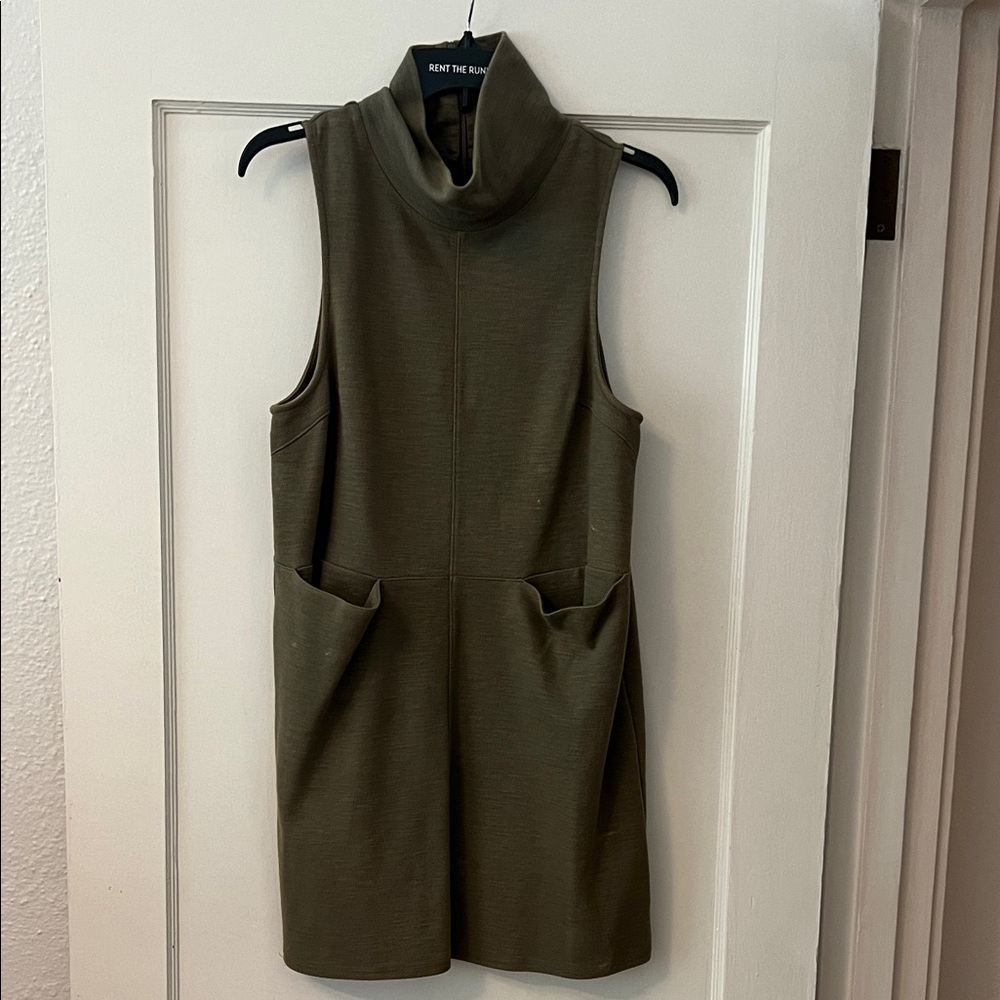 Free people Olive Sleeveless Mock Turtleneck Dress